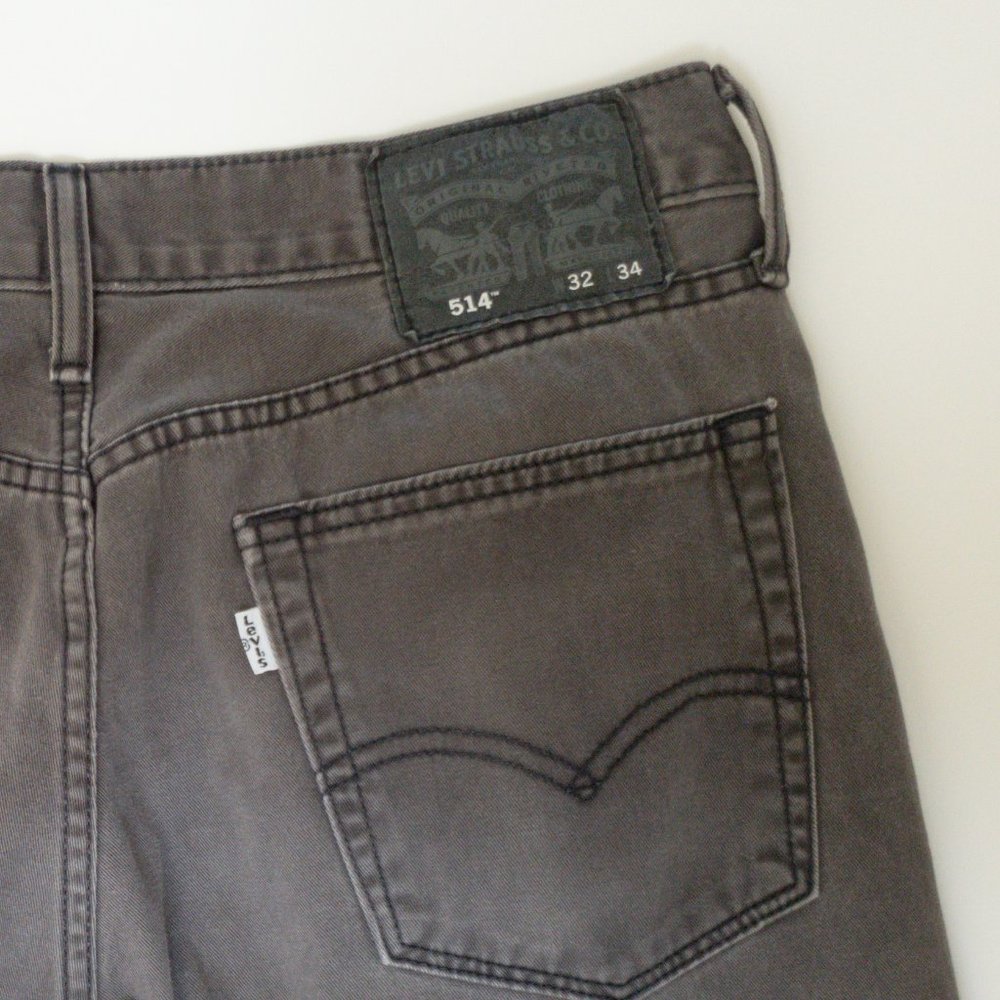 Men's Levi's 514 Grey Straight Leg Jeans 32X34